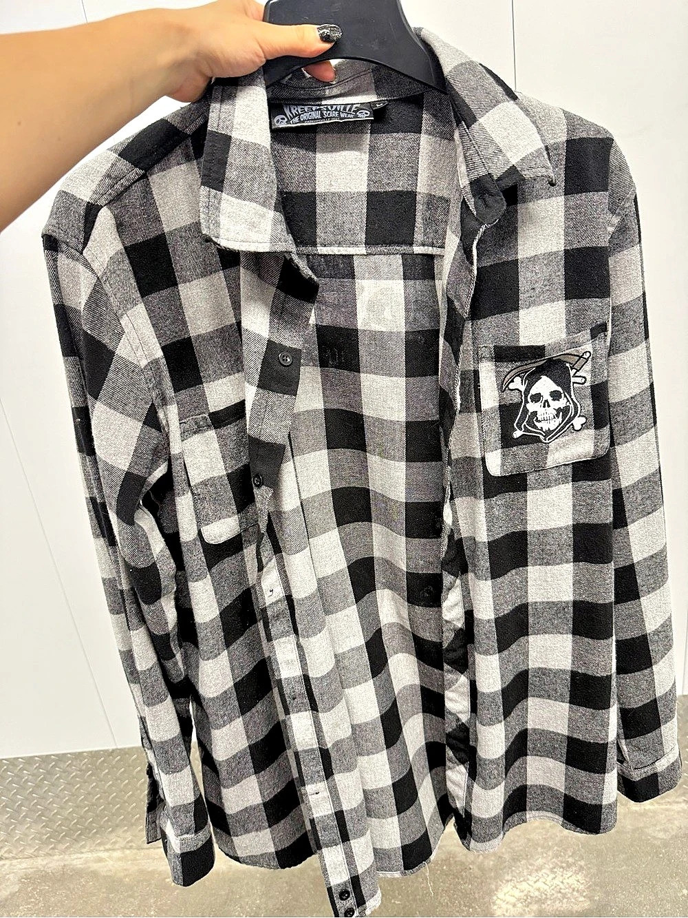 Threepsville The Original Skare Wear Checkered Flannel Shirt Size Medium Like
